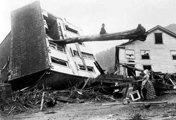 A house destroyed after the Johnstown flood