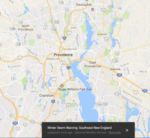 Weather alerts on Google Maps